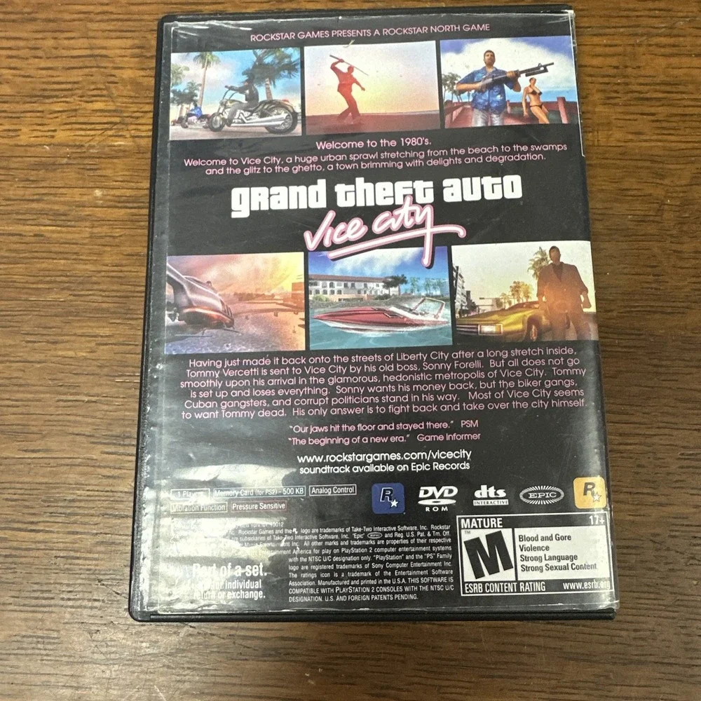 Grand Theft Auto: Vice City (Sony PlayStation 2, 2002) GTA PS2 Black Label CIB